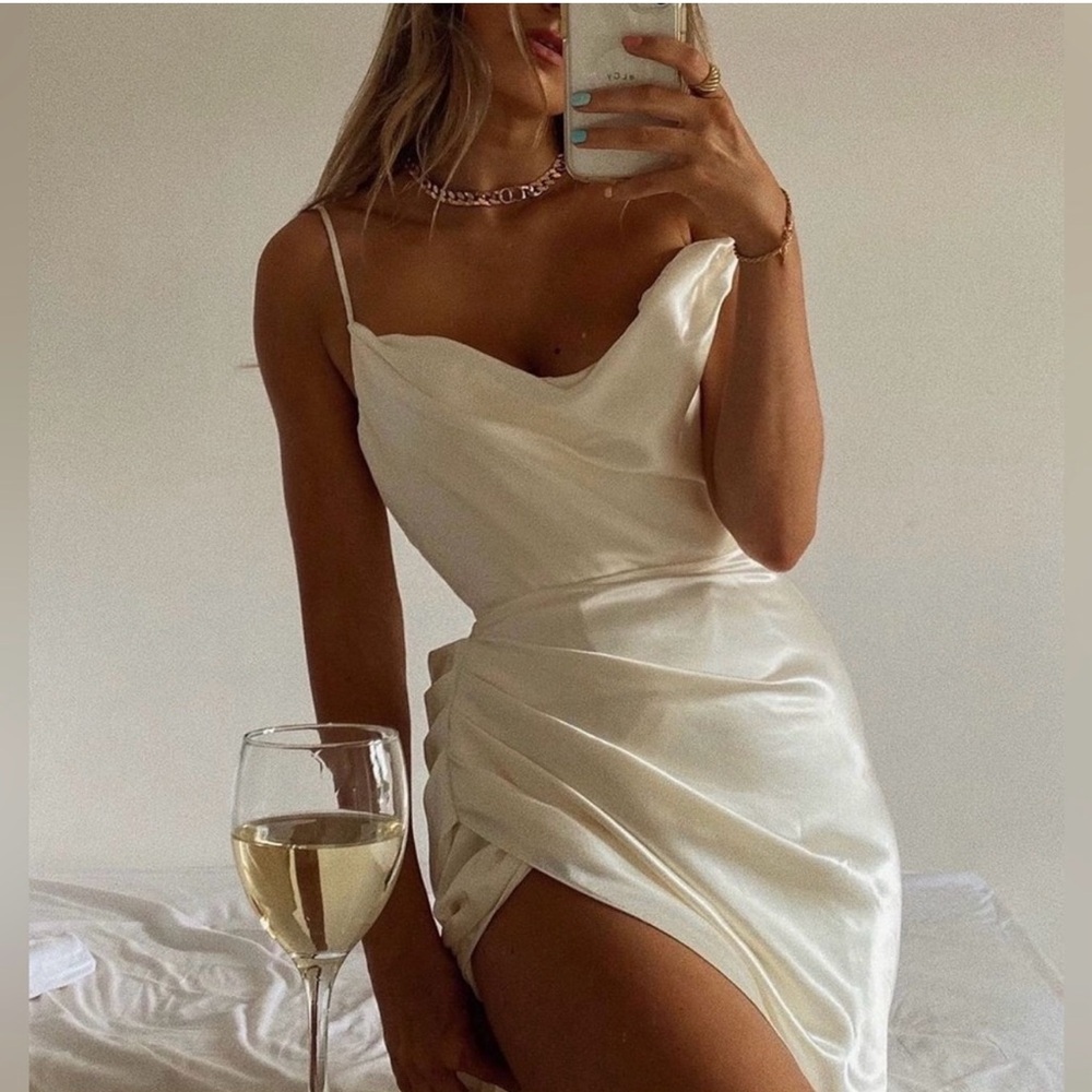 House of CB Ivory Satin Chemise